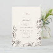 エレガントなヴィンテージ フラワーイニシャル ガーデンウェディング 招待状 (スタンド正面)