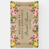 エレガントなヴィンテージ フラワーブライダルシャワーバナー 横断幕 (縦)