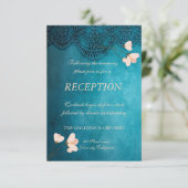 エレガントなヴィンテージ フラワー ウェディング レセプション 招待状 (スタンド正面)