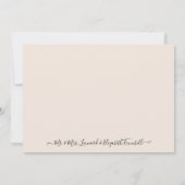 エレガントなヴィンテージ フラワー ピンクのバラ スクリプト サンクス サンキューカード (裏面)