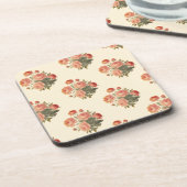 エレガントなヴィンテージ フラワー ピンク 牡丹 コースター (左側)