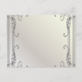 エレガントなヴィンテージ フラワー ペコック Save the date 案内ポストカード (裏面)