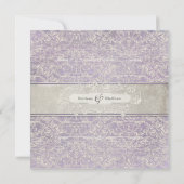 エレガントなヴィンテージ フランスレース 水彩 ラベンダー 招待状 (裏面)