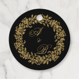 エレガントなヴィンテージ フランス ゴールド フローラル フェイバータグ