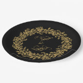 エレガントなヴィンテージ フランス ゴールド フローラル ペーパープレート (アングル)