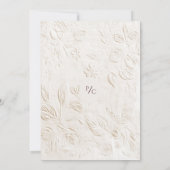 エレガントなヴィンテージ フランス ヴィクトリアン アイボリー フラワーズ 招待状 (裏面)