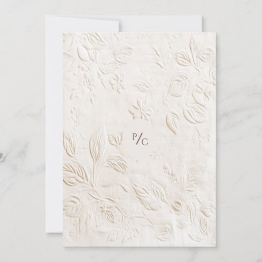 エレガントなヴィンテージ フランス ヴィクトリアン アイボリー フローラル 招待状 (裏面)