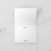 エレガントなヴィンテージ フレンチ ブルーの花 サンキューカード (内部)