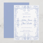 エレガントなヴィンテージ フレーム ウェディング 招待状 (正面/裏面)