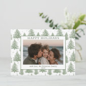 エレガントなヴィンテージ ホリデー トワール フォト グリーティング カード (スタンド正面)