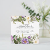 エレガントなヴィンテージ ボタニカル 牡丹 花 ラベンダー 招待状 (スタンド正面)