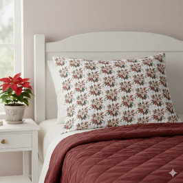 エレガントなヴィンテージ・ポインセチアの冬 枕カバー