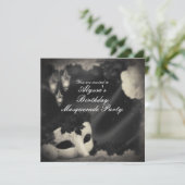 エレガントなヴィンテージ・マスカレード・マスク・パーティー招待状 招待状 (スタンド正面)