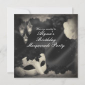 エレガントなヴィンテージ・マスクパーティー招待状 招待状 (正面)