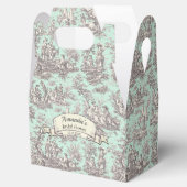 エレガントなヴィンテージ ミント トワル ド ジュイ モノグラム ギフト フェイバーボックス (オープン)