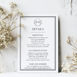 エレガントなヴィンテージ モノグラム ウェディング エンクロージャーカード