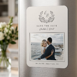 エレガントなヴィンテージ モノグラム 写真 Save The Date マグネット