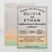 エレガントなヴィンテージ ラスティック カラフル アブストラクト ウェディング 招待状 (正面/裏面)