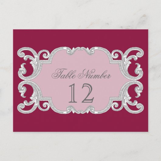 エレガントなヴィンテージ ラベンダーのテーブルナンバーカード ポストカード (正面)