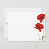 エレガントなヴィンテージ レッド オリエンタル ポピー 花柄 名前入り ノートカード (裏面)