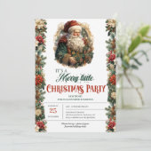 エレガントなヴィンテージ レトロ クラシック サンタクロース 招待状 (スタンド正面)