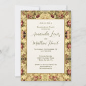 エレガントなヴィンテージ ローズゴールドのエンゲージメントパーティー 招待状 (正面)