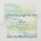 エレガントなヴィンテージ ワイルドフラワー フレーム 結婚式 返信カード 招待状 (正面/裏面)
