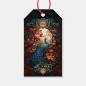 エレガントなヴィンテージ ヴィクトリアン ペアック ロマンティック ギフトタグ (正面)