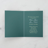 エレガントなヴィンテージ 白いユリの花 ペコックの結婚式 招待状 (内部)