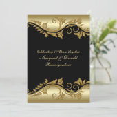 エレガントなヴィンテージ 50周年 ゴールデンウェディングアニバーサリー 招待状 (スタンド正面)