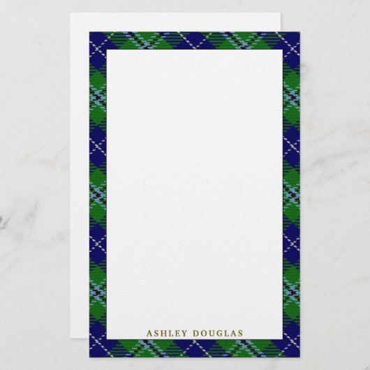 エレガントな一族のダグラスのタータンチェック格子縞 便箋 (正面/裏面)