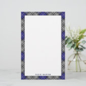 エレガントな一族のナピアのタータンチェック格子縞 便箋 (スタンド正面)