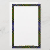 エレガントな一族のマクミラン狩りのタータンチェック格子縞 便箋 (正面/裏面)