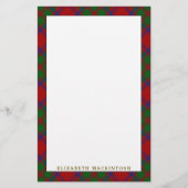 エレガントな一族のマッキントッシュのタータンチェック格子縞 便箋 (正面)