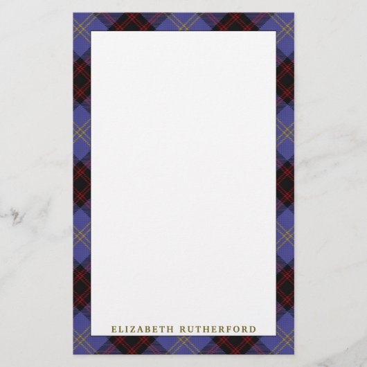 エレガントな一族のRutherfordのタータンチェック格子縞 便箋 (正面)