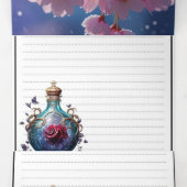 エレガントな三つ折り結婚式招待状 - ピンクの桜 三つ折り招待状 (内部中)