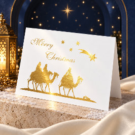 エレガントな三賢者のゴールドフォイル クリスマス 箔カード