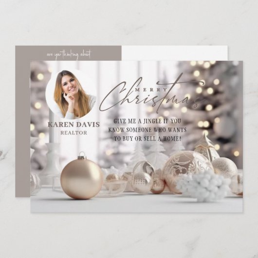 エレガントな不動産マーケティングのクリスマス・ポストカード シーズンカード (正面/裏面)