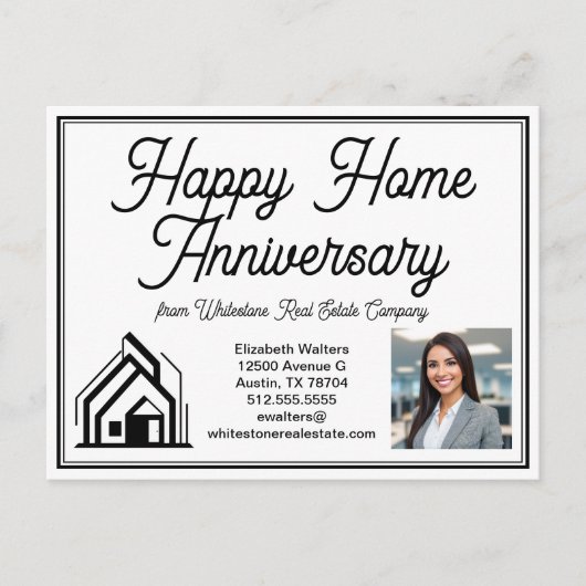 エレガントな不動産会社カスタムロゴマーケティング ポストカード (正面)