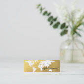 エレガントな世界地図|ののどの金ゴールド| スキニー名刺 (スタンド正面)