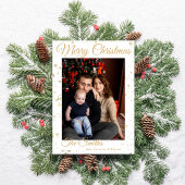 エレガントな両面ゴールドスター ファミリーフォト シーズンカード