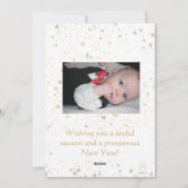 エレガントな両面ゴールドスター ファミリーフォト シーズンカード (裏面)