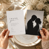 エレガントな両面結婚式のお礼 サンキューカード