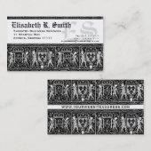 エレガントな中世刺繍のロマンチックなパターン 名刺 (正面/裏面)