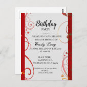 エレガントな中国の菊の誕生日招待状 ポストカード (正面/裏面)