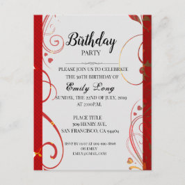 エレガントな中国の菊の誕生日招待状 ポストカード