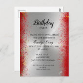 エレガントな中国の菊の誕生日招待状 ポストカード (正面/裏面)