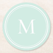 エレガントな丸いサークルモノグラム ラウンドペーパーコースター (正面)