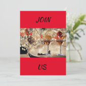 **エレガントな乾杯と挨拶** クリスマスパーティー 招待状 (スタンド正面)