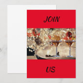 **エレガントな乾杯と挨拶** クリスマスパーティー 招待状 (正面/裏面)